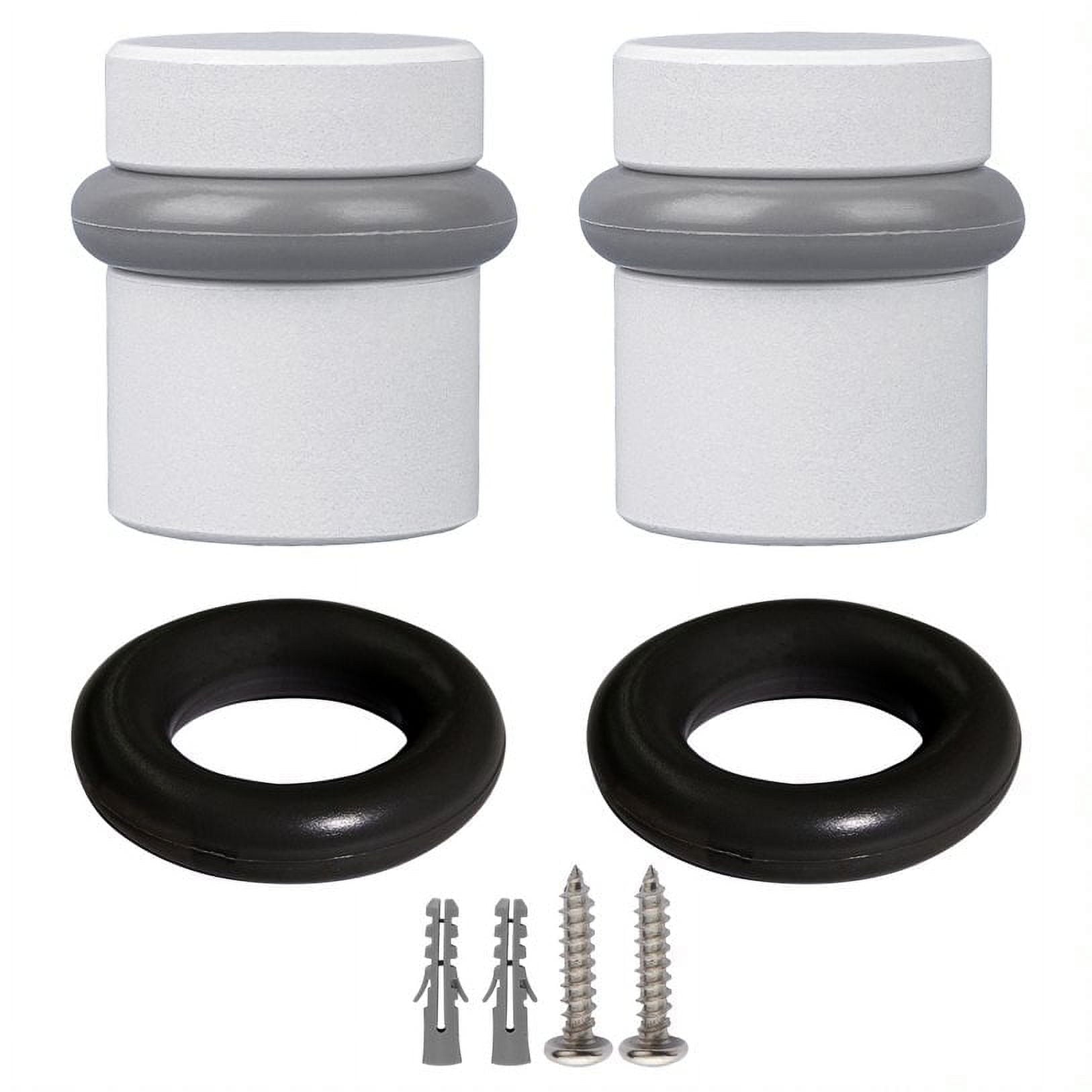 Design House 2-Pack Modern Cylindrical Floor Mounted Door Stops with Rubber Bumper, White