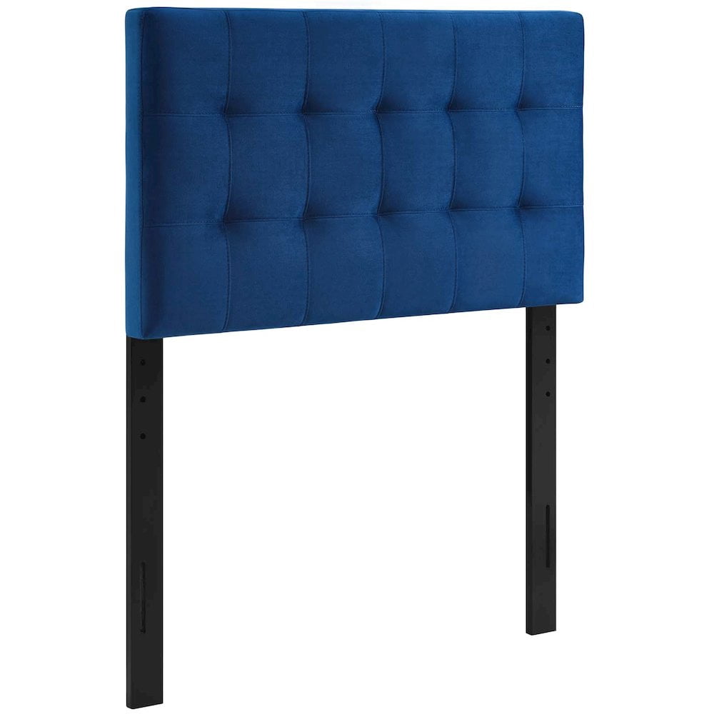 Modway Lily Biscuit Tufted Twin Performance Velvet Headboard in Navy