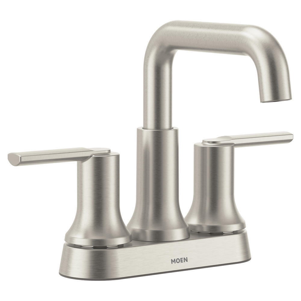 Moen Zyla Spot Resist Brushed Nickel Two-Handle High Arc Bathroom Faucet