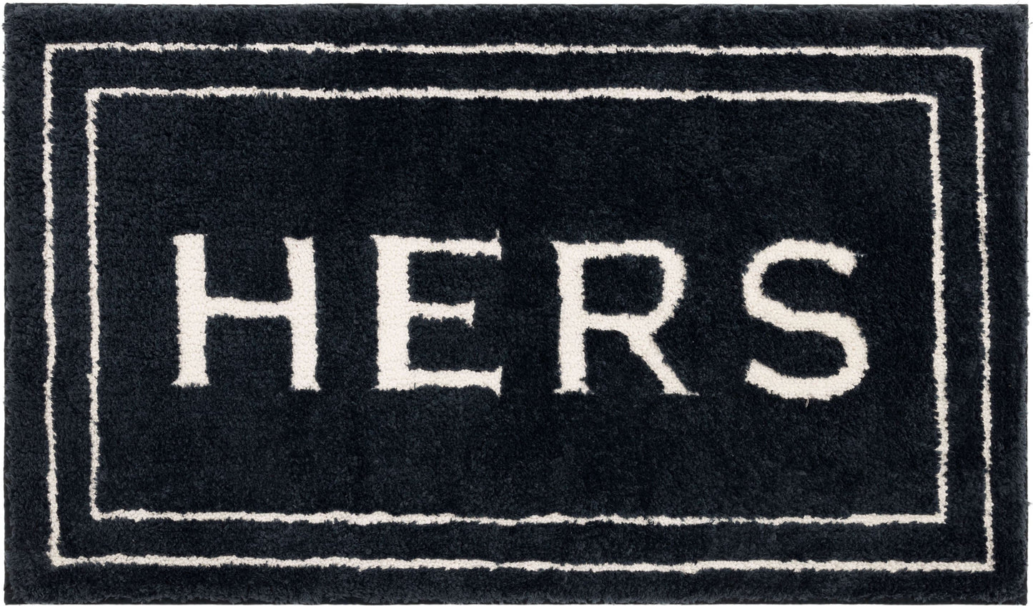 Mohawk Home Hers Knitted Plush Pile Washable Polyester Non-Slip Bath Mat, Indigo, 1'5" x 2'