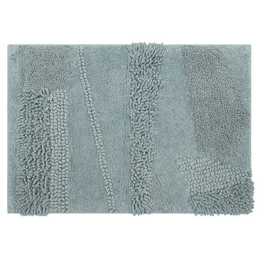 Mohawk Home Plush Cotton Fade/Stain Resistant Non-slip Machine Washable Bath Mat, Glacier, 2' 3" x 3' 9"
