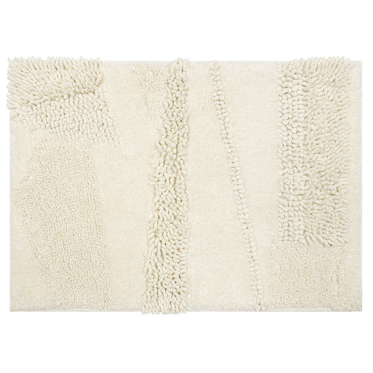 Mohawk Home Plush Cotton Fade/Stain Resistant Non-slip Machine Washable Bath Mat, Parchment, 2' 3" x 3' 9"