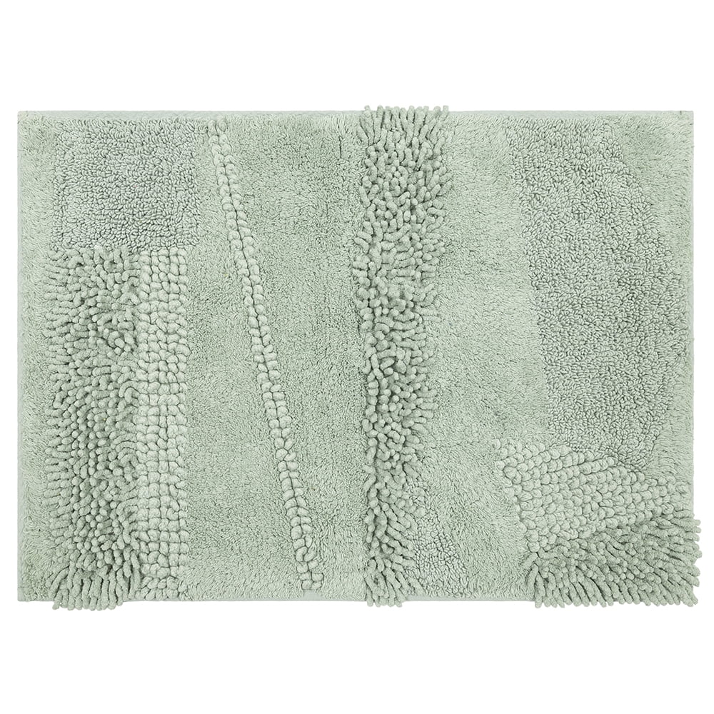 Mohawk Home Plush Cotton Fade/Stain Resistant Non-slip Machine Washable Bath Mat, Seaglass, 1' 5" x 2'