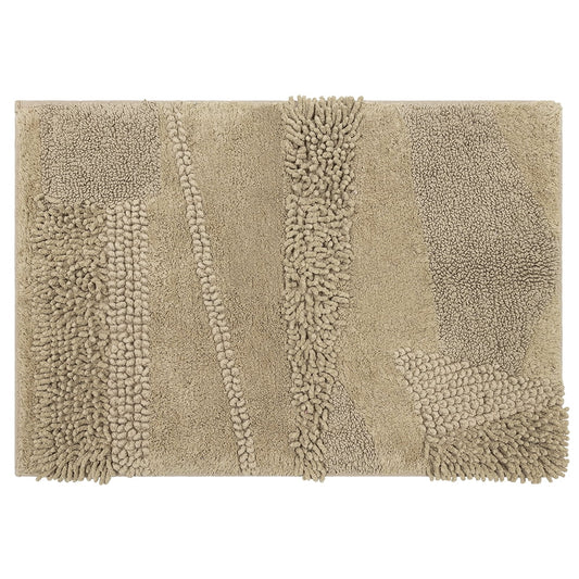 Mohawk Home Plush Cotton Fade/Stain Resistant Non-slip Machine Washable Bath Mat, Taupe, 2' 3" x 3' 9"