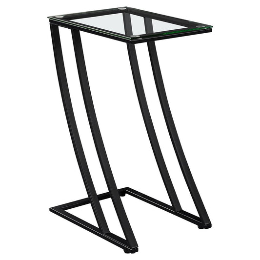 Mesa Decorativa en Forma de C, Snack Lateral, Sala de Estar, Dormitorio, Metal Gris