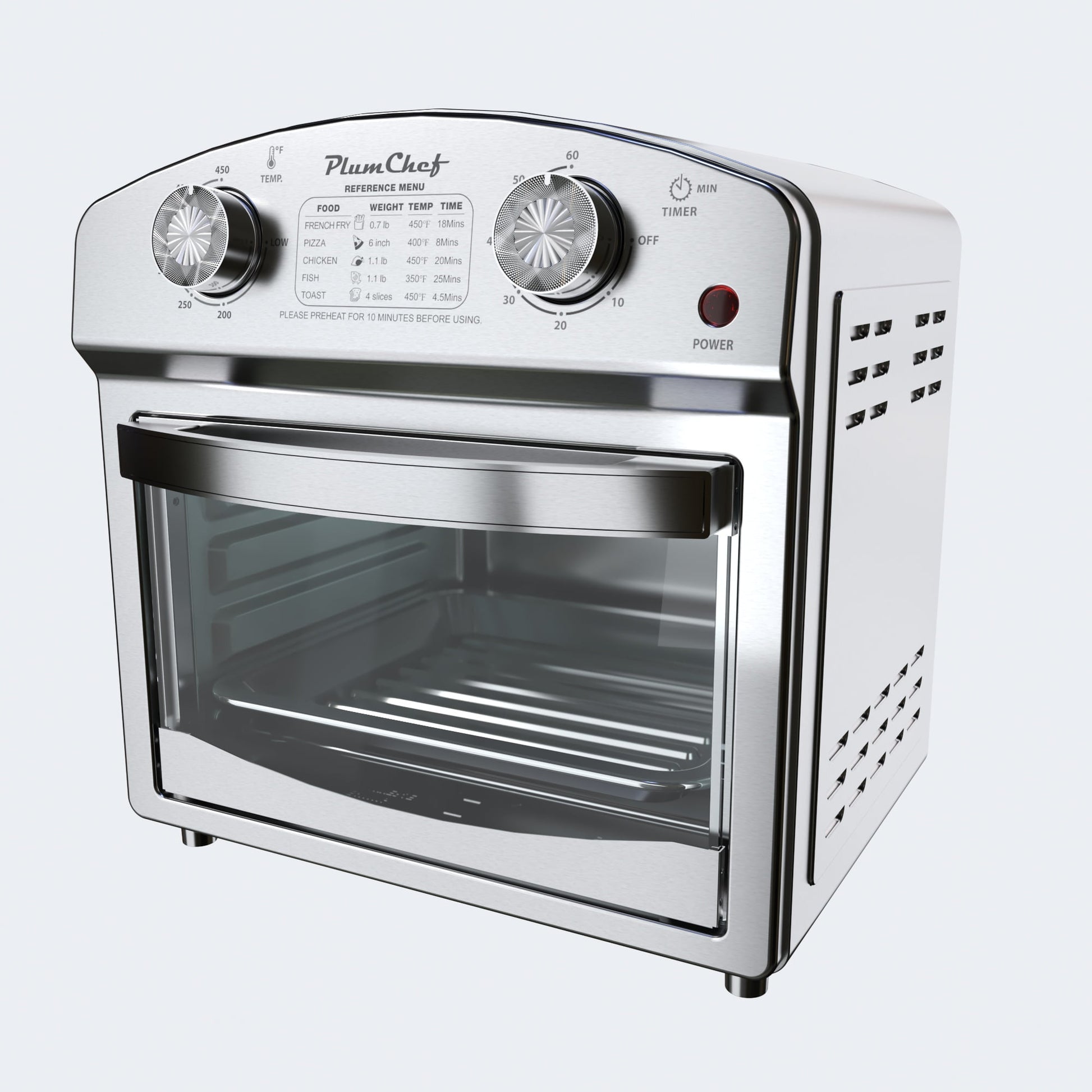 12.5 Quart 7-in-1 Air Fryer Toaster Oven with Time & Temp Control, 5 Preset Modes