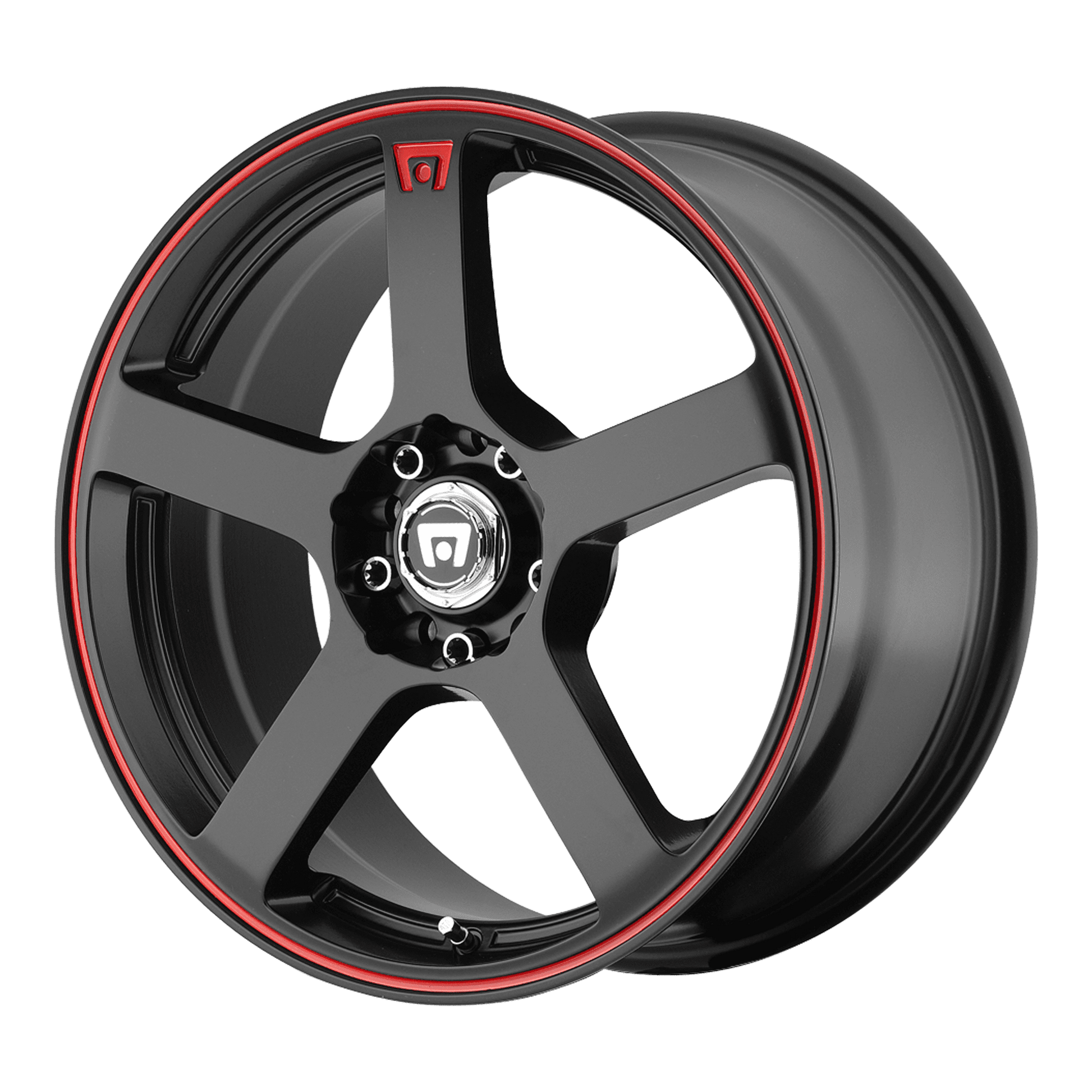 Motegi Aluminum Rim MR116 FS5 15X6.5in Matte Black Red Racing Stripe Finish, MR11656508740