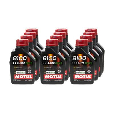 Motul Usa 111363, 8100 Eco-Lite Gen3 0W20 Case 12X1L Performance Racing