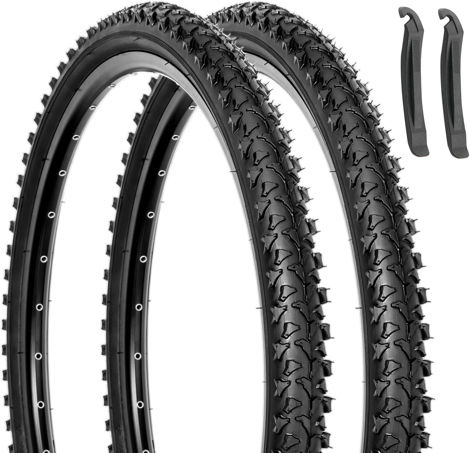 Mountain Bike Replacement Tire: 26x1.95 inch (52-559mm) Premium Butyl Rubber Puncture-Resistant Folding Bicycle Tire Compatible with MTB Off-Road Bike
