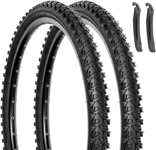 Mountain Bike Replacement Tire: 26x1.95 inch (52-559mm) Premium Butyl Rubber Puncture-Resistant Folding Bicycle Tire Compatible with MTB Off-Road Bike