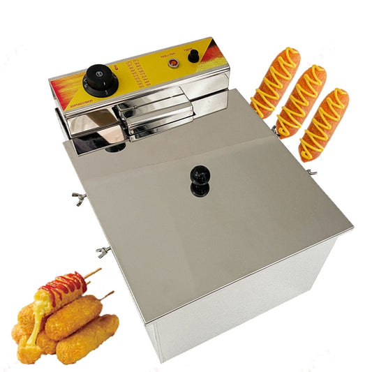 Multifunctional Electric Fryer Hot Dog Cheese Sausages Fryer Snack Making Equipment 12L
