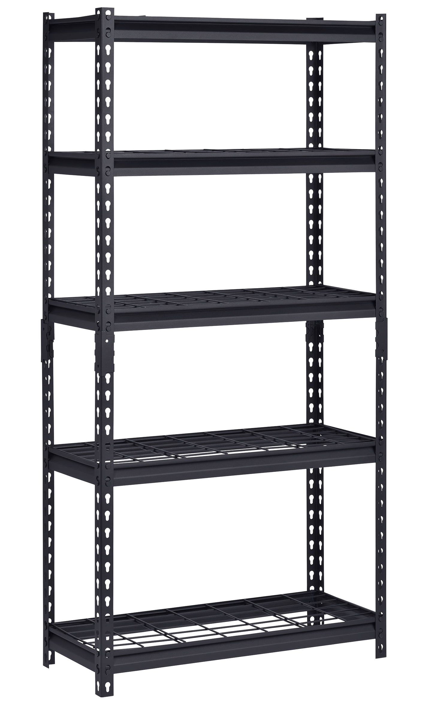 Muscle Rack 30"W x 12"D x 60"H 5-Tier Steel Shelving with Wire Decking; 2,500 lb. Total Capacity; Black