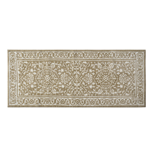 My Texas House Alfombra de BaÃ±o Tejida con MedallÃ³n Taupe Lacey, 20" x 32"
