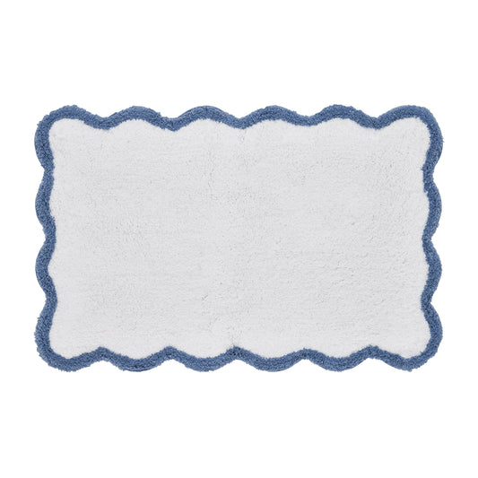 My Texas House Whitney Ivory Scallop Cotton Bath Rug, 20" x 32"