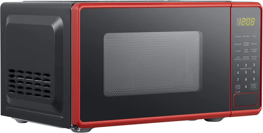 NAXXY Cu ft Compact Countertop Microwave Oven, Red 30-second one-touch option