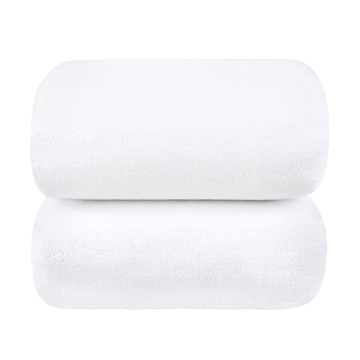 NC 2 Pack Bath Towels 40"x 80",Super Soft and Absorbent,Lint Free,Fade Resistant, White