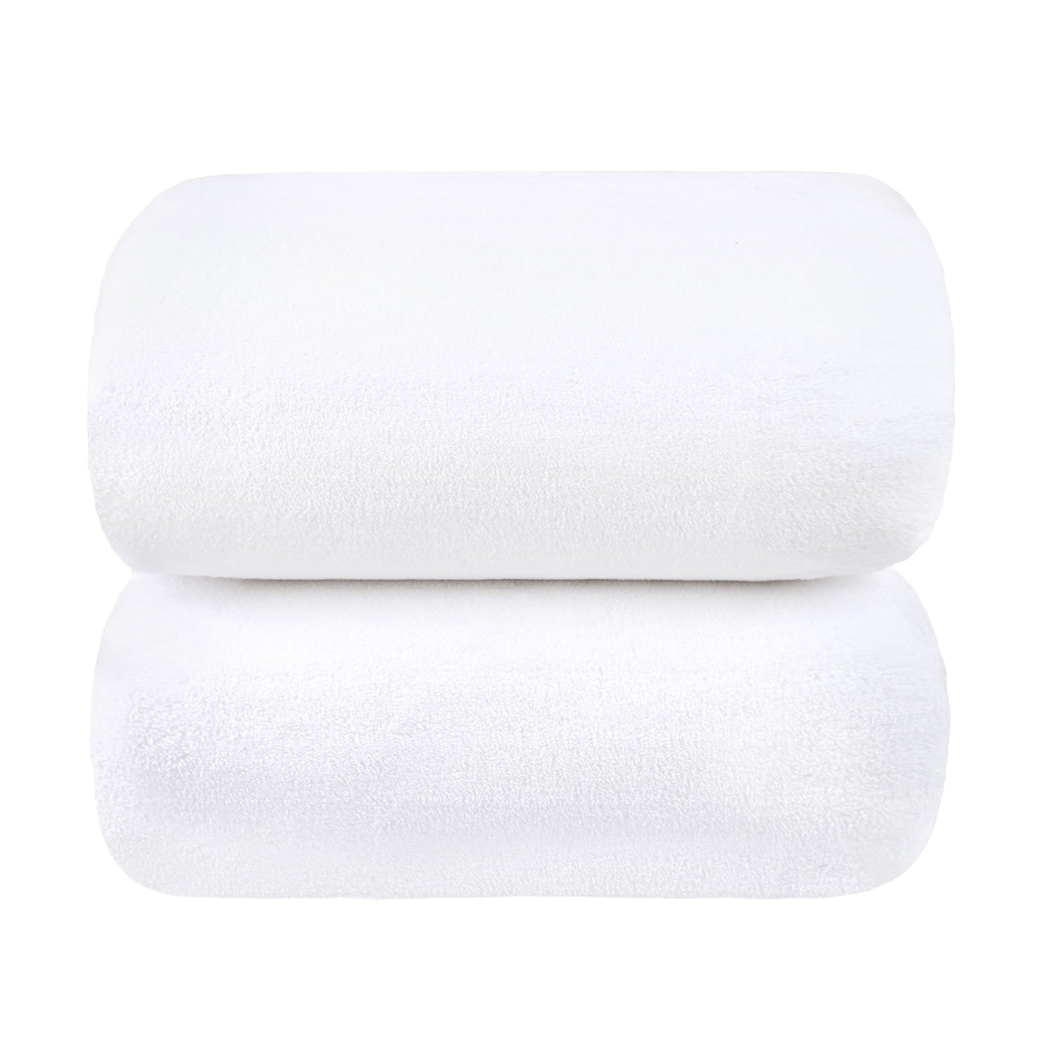 NC 2 Pack Bath Towels 40"x 80",Super Soft and Absorbent,Lint Free,Fade Resistant, White