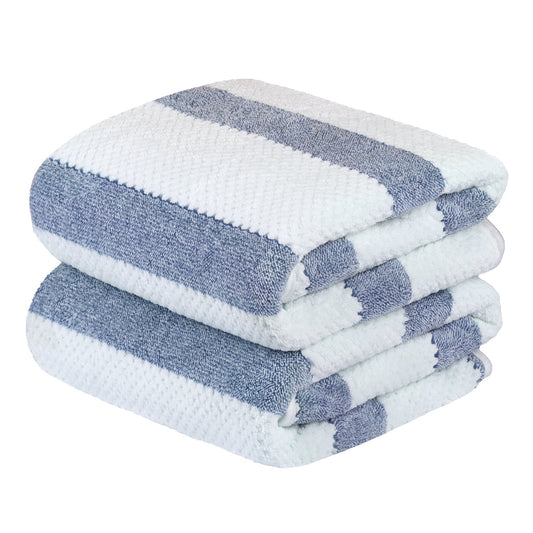 NC Fashion 2 Piece Grid Microfiber Bath Towel Set, Brown