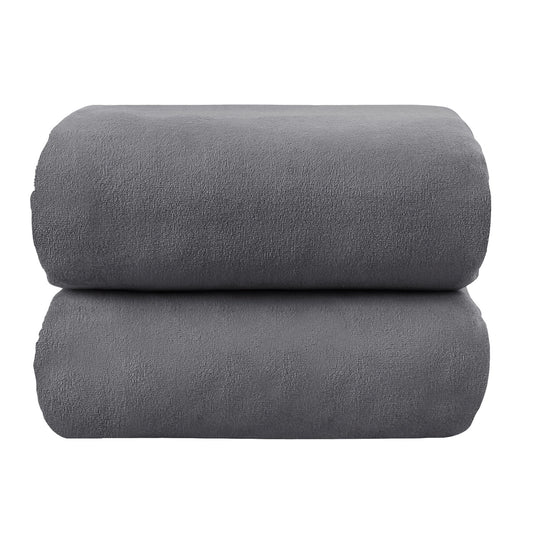 NC Microfiber Bath Towels 2 Pack Towel Sets (40" x 80") - Extra Absorbent, Fast Drying, Grey