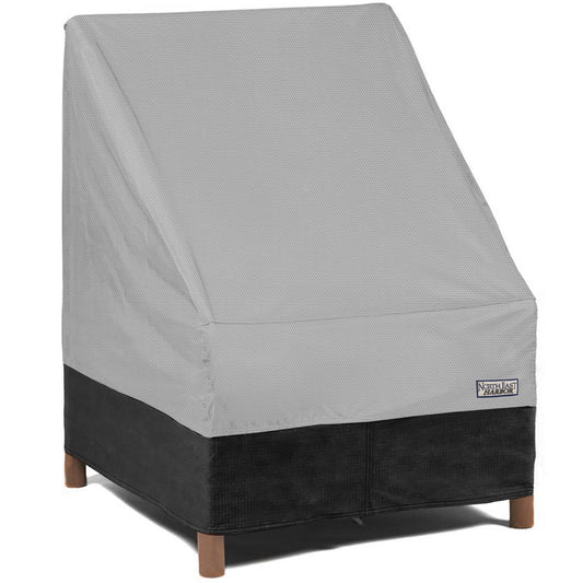NEH Outdoor Patio Chair Furniture Cover - 29"W x 30"D x 36"H - Breathable Material, Sunray Protected, and Weather Resistant Storage Cover - Gray with Black Hem