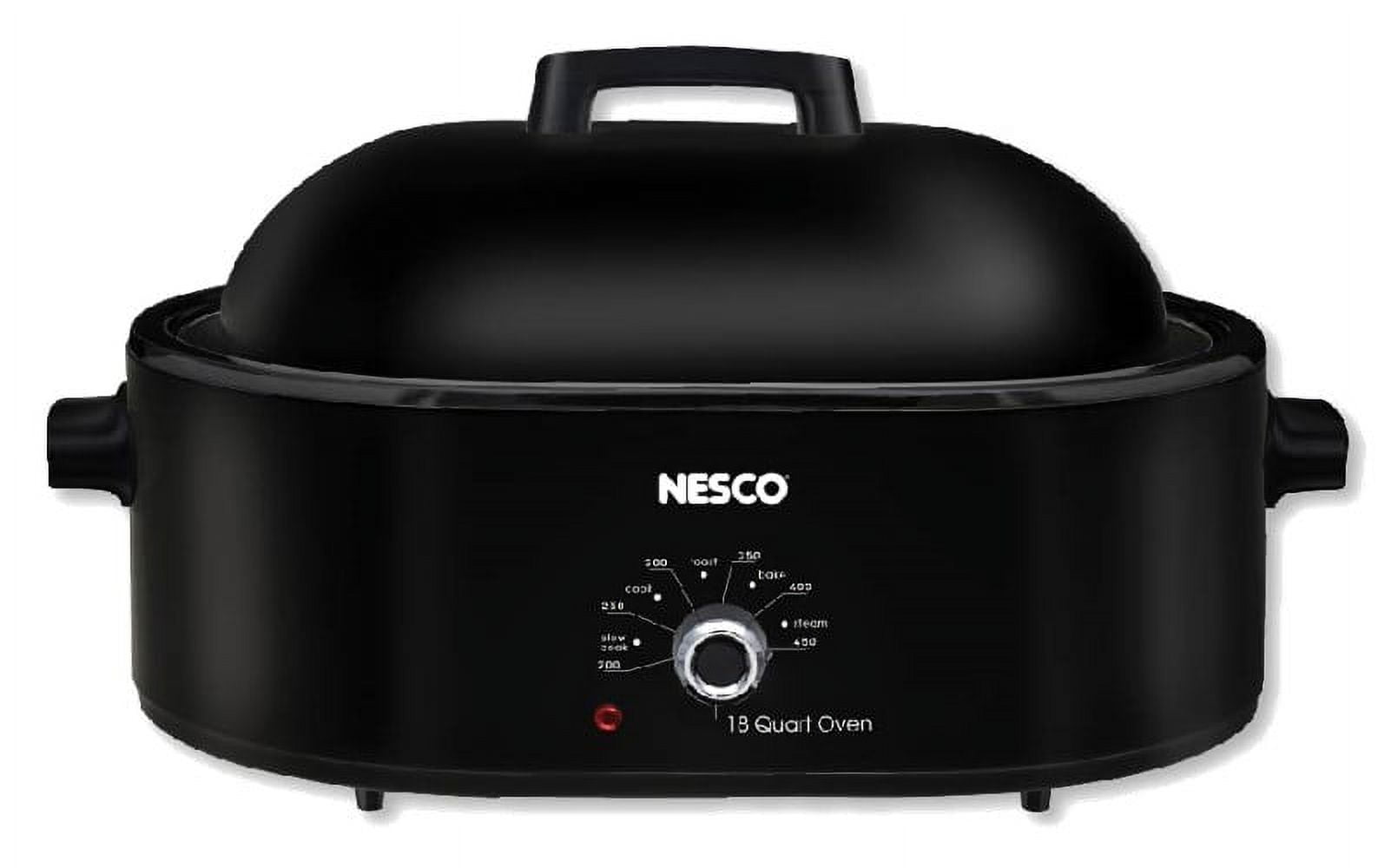 NESCO 18-Qt 1,450-Watt Roaster with Porcelain Cookwell, Black