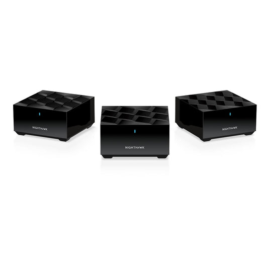 NETGEAR - Nighthawk AX1800 Mesh WiFi 6 System with Router + 2 Satellite Extenders and 90 days of NETGEAR Armor included, 1.8Gbps (MK63S)