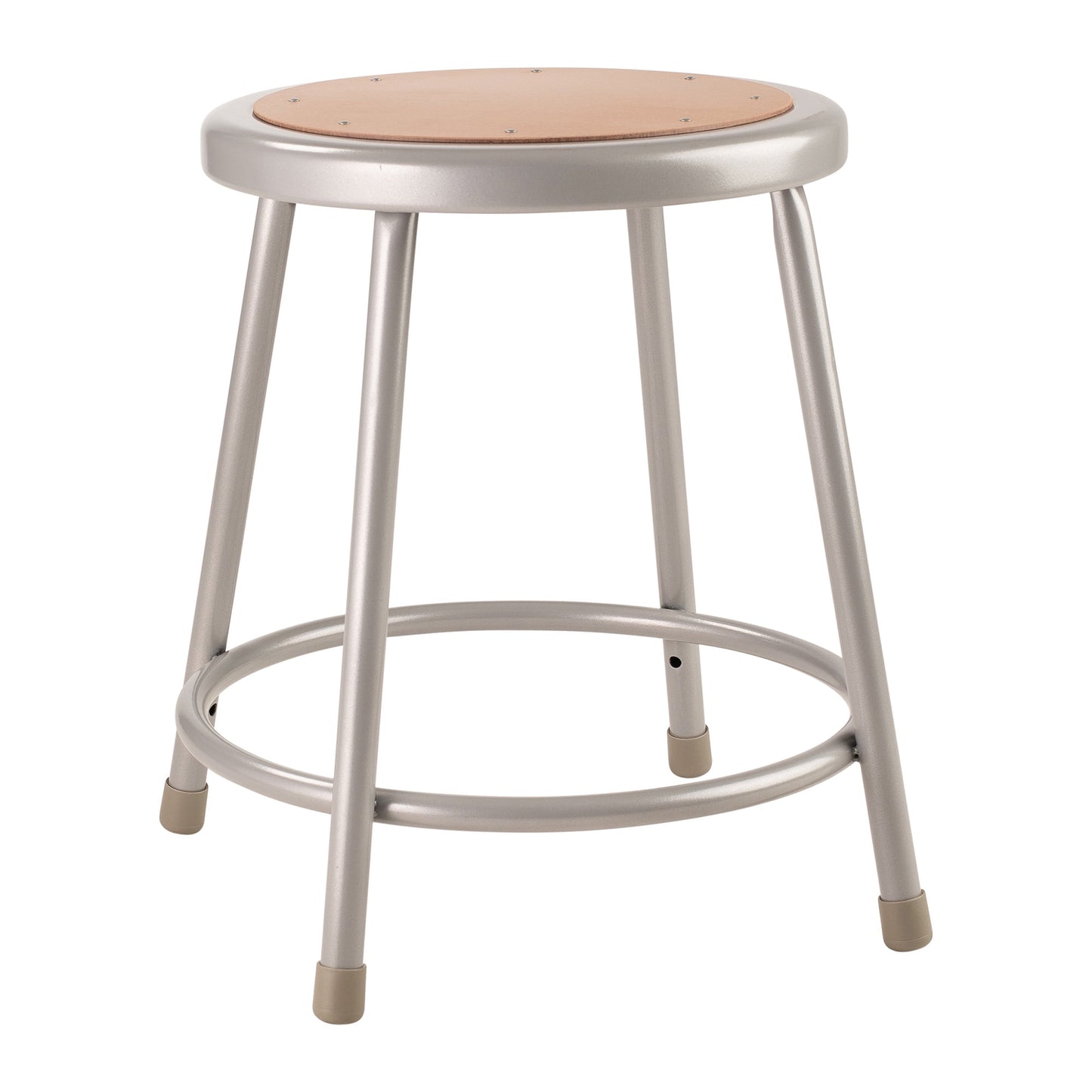 NPS 6200 Series 18" Modern Metal and Wood Heavy Duty Stool in Gray