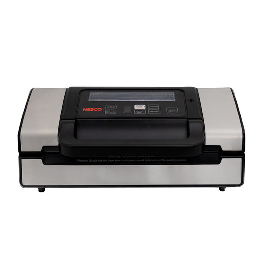 Nesco Deluxe Dual Vacuum Sealer, Dual Pump, Double Seal, Roll Storage & Cutter, + (2) 10Ft Rolls