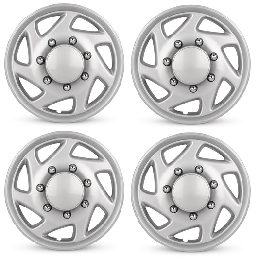 New 16 Inch Hubcaps For 1995-2011 Ford E250 - Set of 4 Silver - Wheel Covers