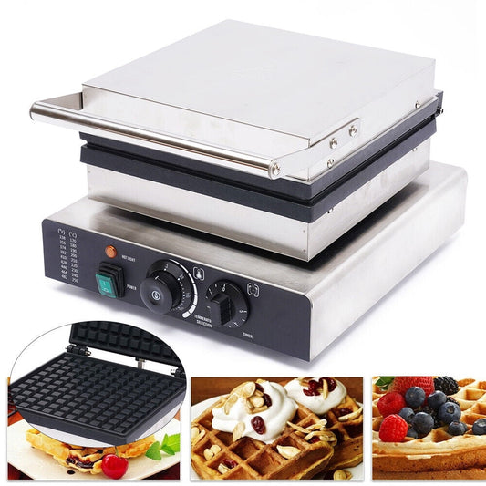 New 2000W 50~300℃ Waffle Maker Commercial Electric Machine Nonstick Square Waffle Making Machine