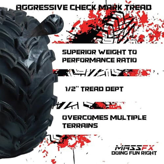 New MASSFX MS single ATV/UTV Tire 25 x10-12 Rear, 25x10x12 25x10/12