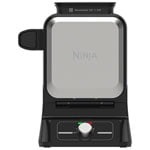 Ninja BW1000C Belgian Waffle Maker, Nonstick, 5 Shade Settings, Easy to Clean, Black/Silver, 12 inch