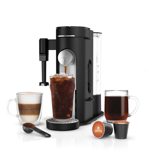 Ninja Pods & Grounds Specialty Single-Serve Coffee Maker with Integrated Milk Frother, Black, PB051