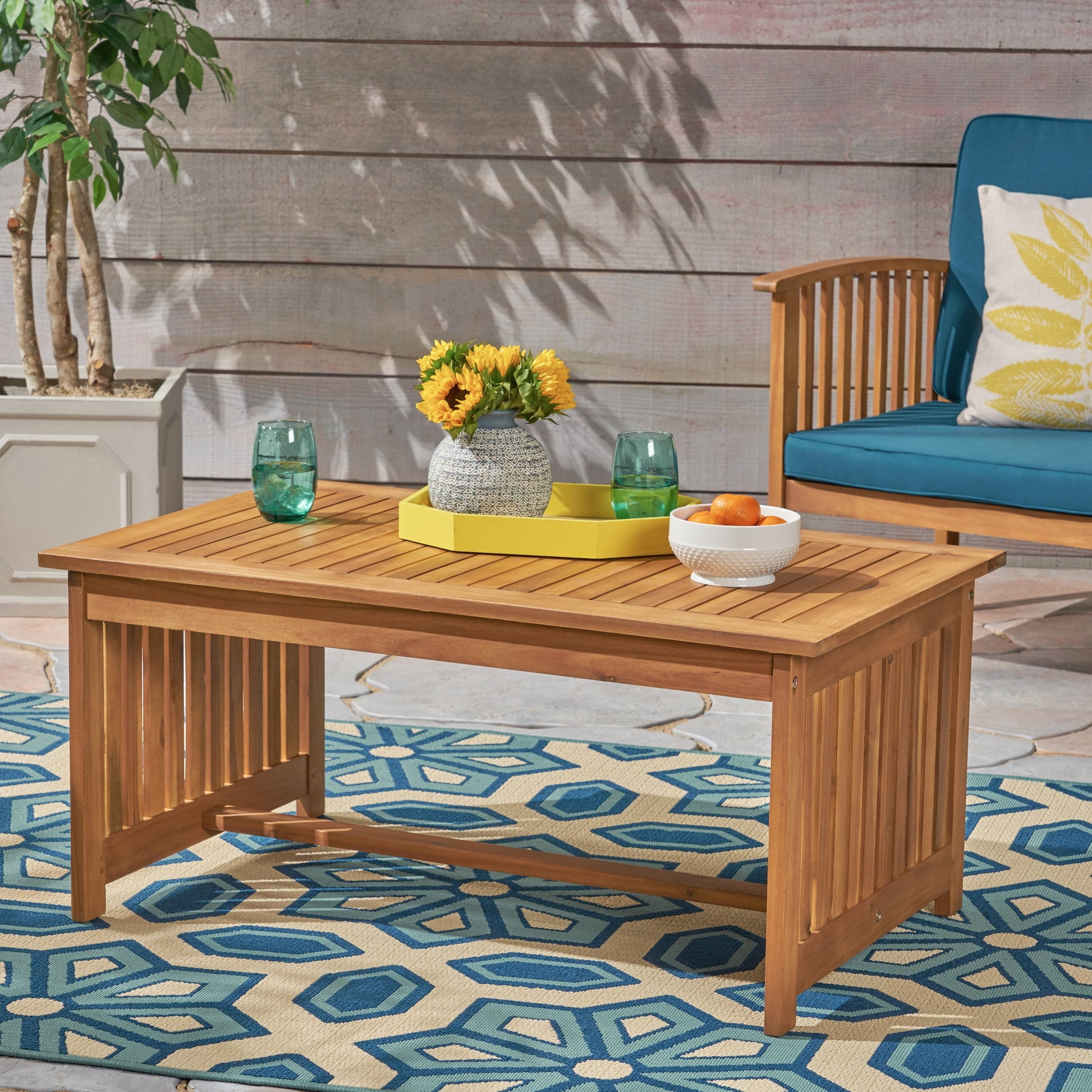 Noble House Carolina Outdoor  Coffee TableBrown Patina