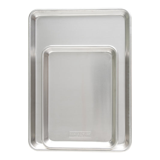 Nordic Ware Naturals Aluminum Quarter Sheet & Half Sheet Baking Pan Set, Silver