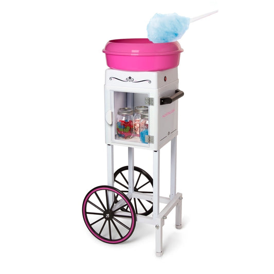 Nostalgia Professional Cotton Candy Cart, 36” Tall Vintage Style with Storage Compartment