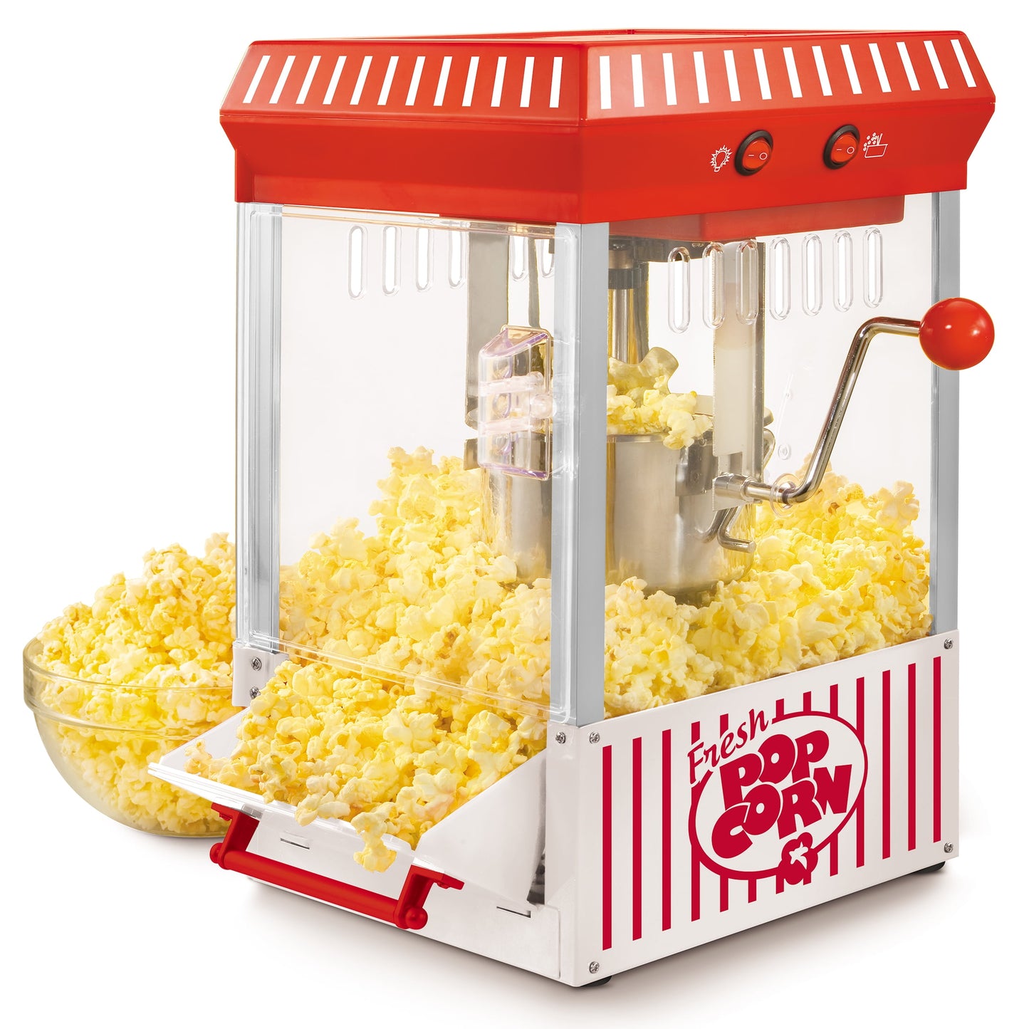 Nostalgia Retro 2.5-Ounce Tabletop, Oil Kettle Electric Popcorn Popper, Red White Stripe