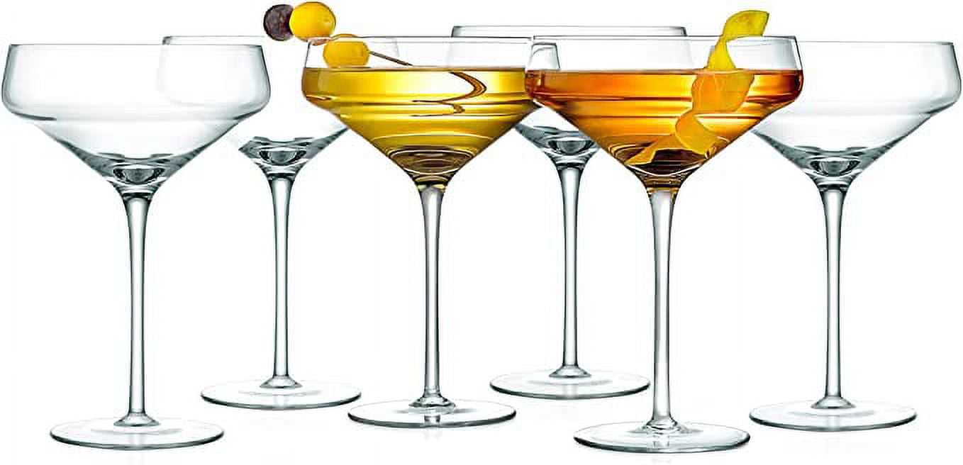 NutriChef 10 Ounces Capacity 6 Sets of Crystal Martini Glass, Ultra Clear, Elegant Wine Glass