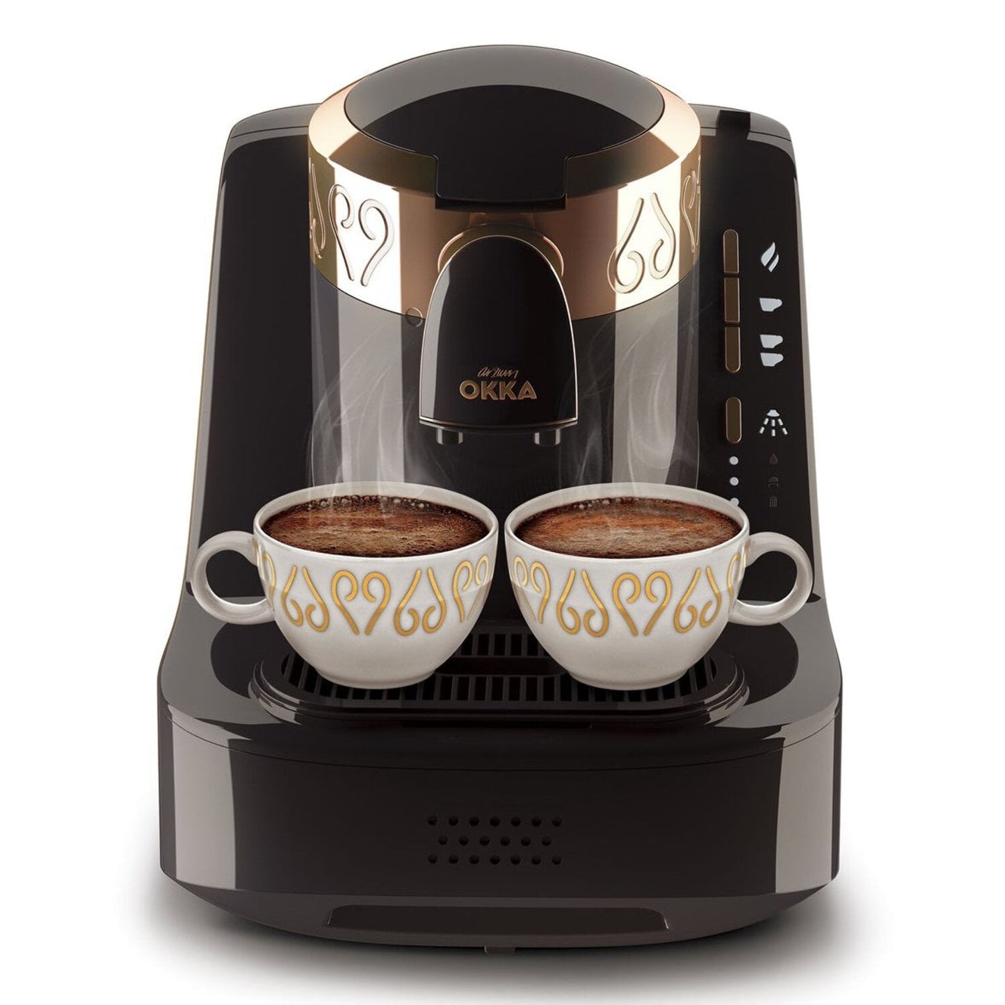 OKKA Turkish Greek Coffee Machine, 110 Volt (USA & Canada) - Black/Gold
