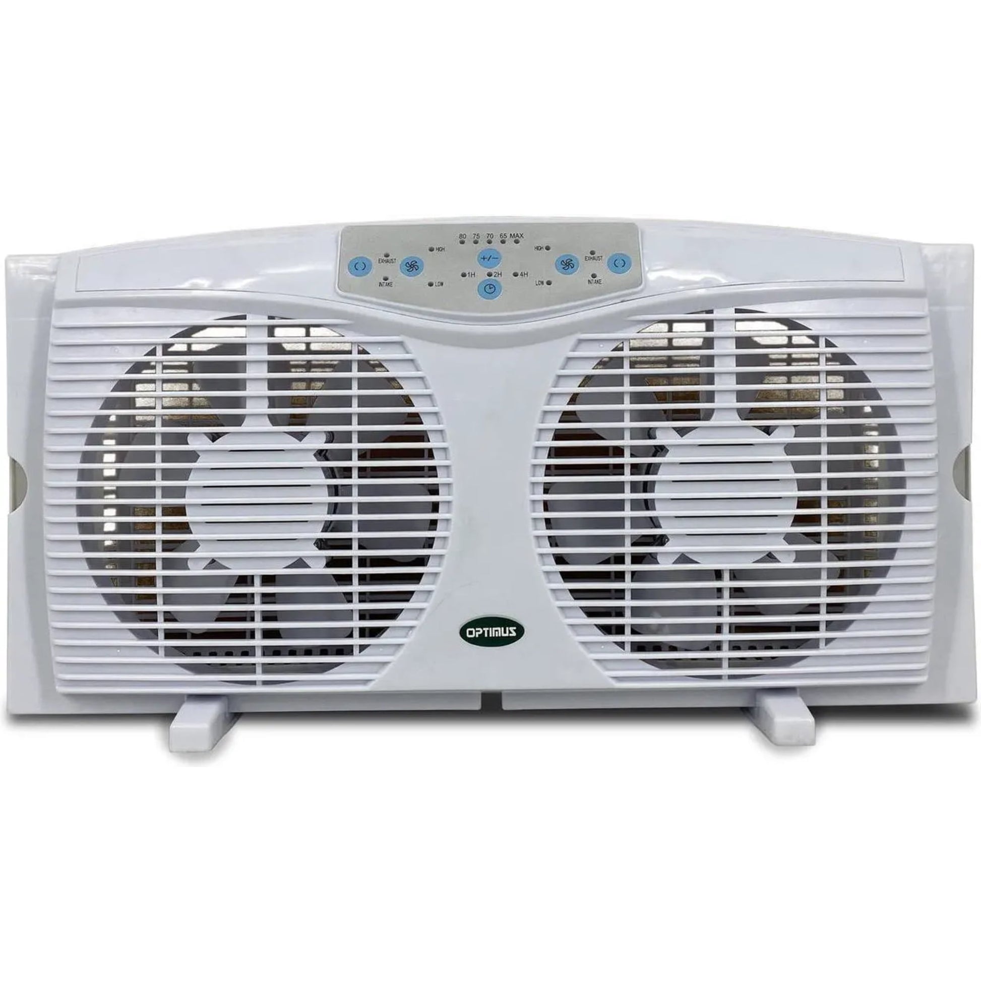 OPTIMUS F-5286 8â€³ Reversible Twin Window Fan with Thermostat
