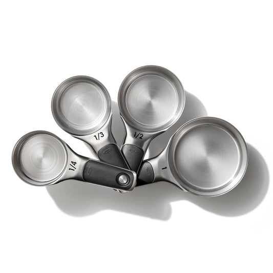 OXO SoftWorks 4-Piece Stainless Steel Measuring Cups Set with Magnetic Handles and Etched Measurements