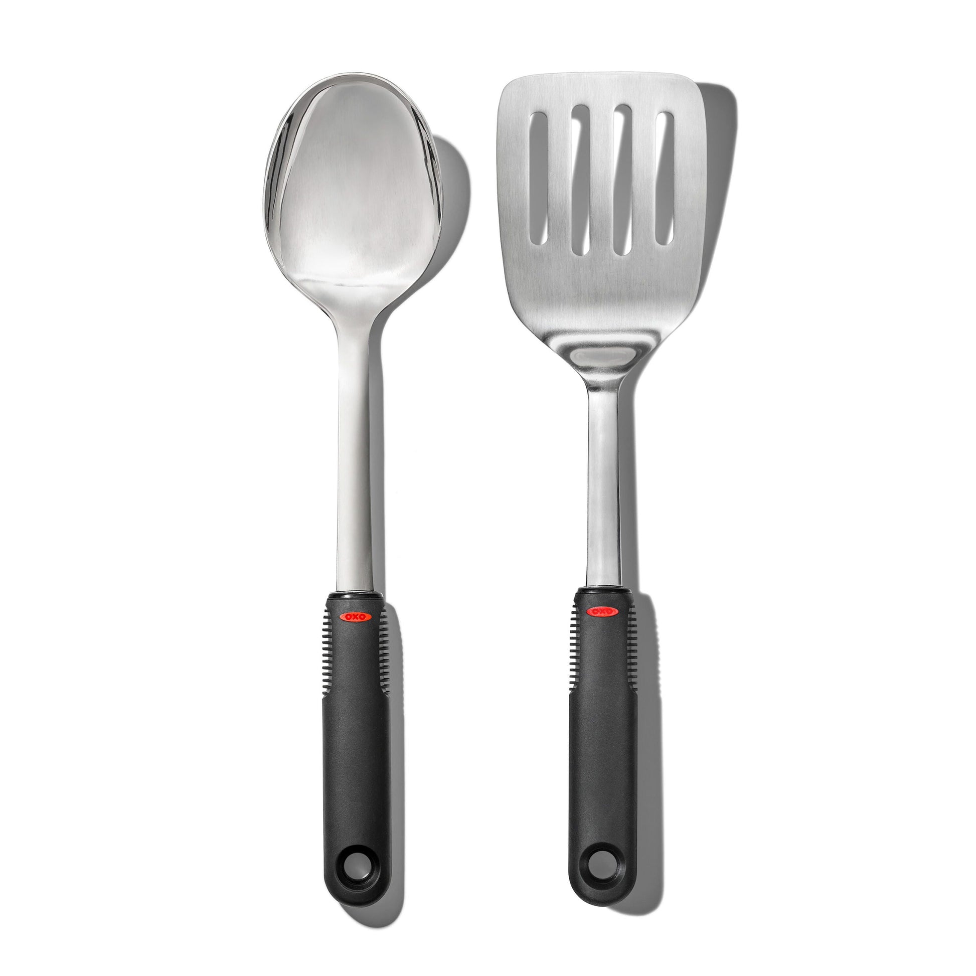 OXO SoftWorks Stainless Steel 2-Piece Cooking Utensil Set â€“ Turner & Spoon