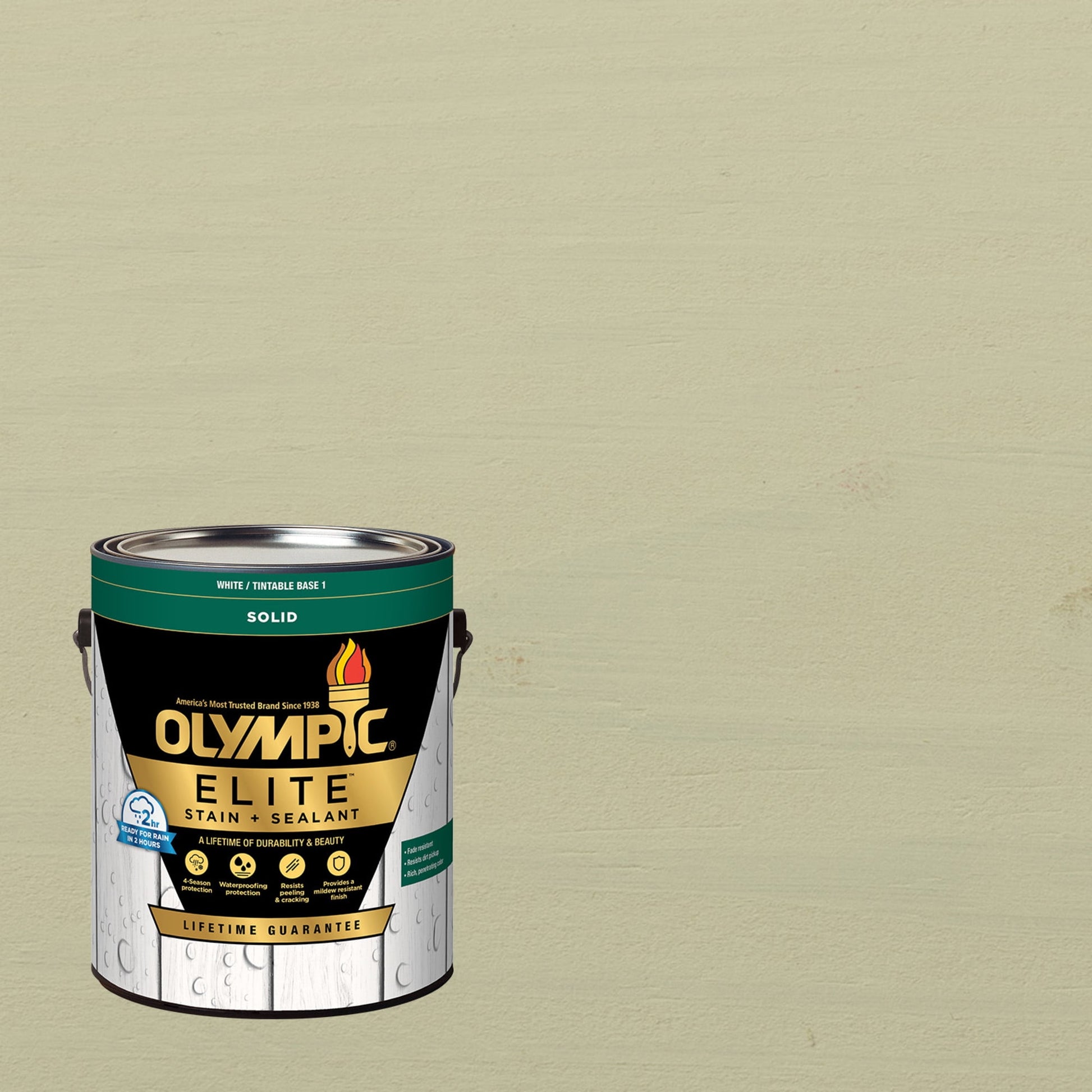 Olympic Elite 1 Gallon SC-1013 Cascades Solid Advanced Exterior Stain and Sealer in One