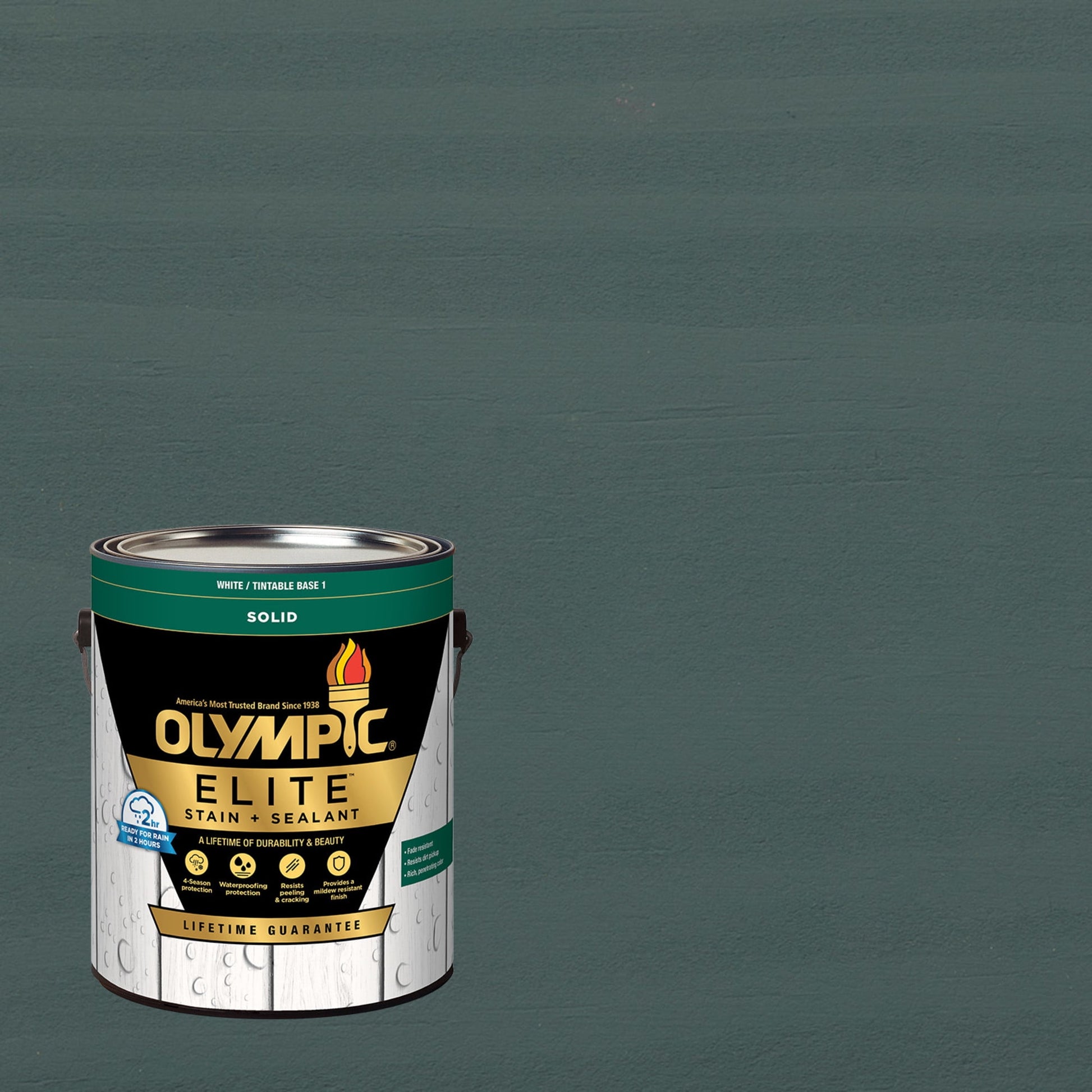 Olympic Elite 1 Gallon SC-1085 Waterhouse Solid Advanced Exterior Stain and Sealer in One