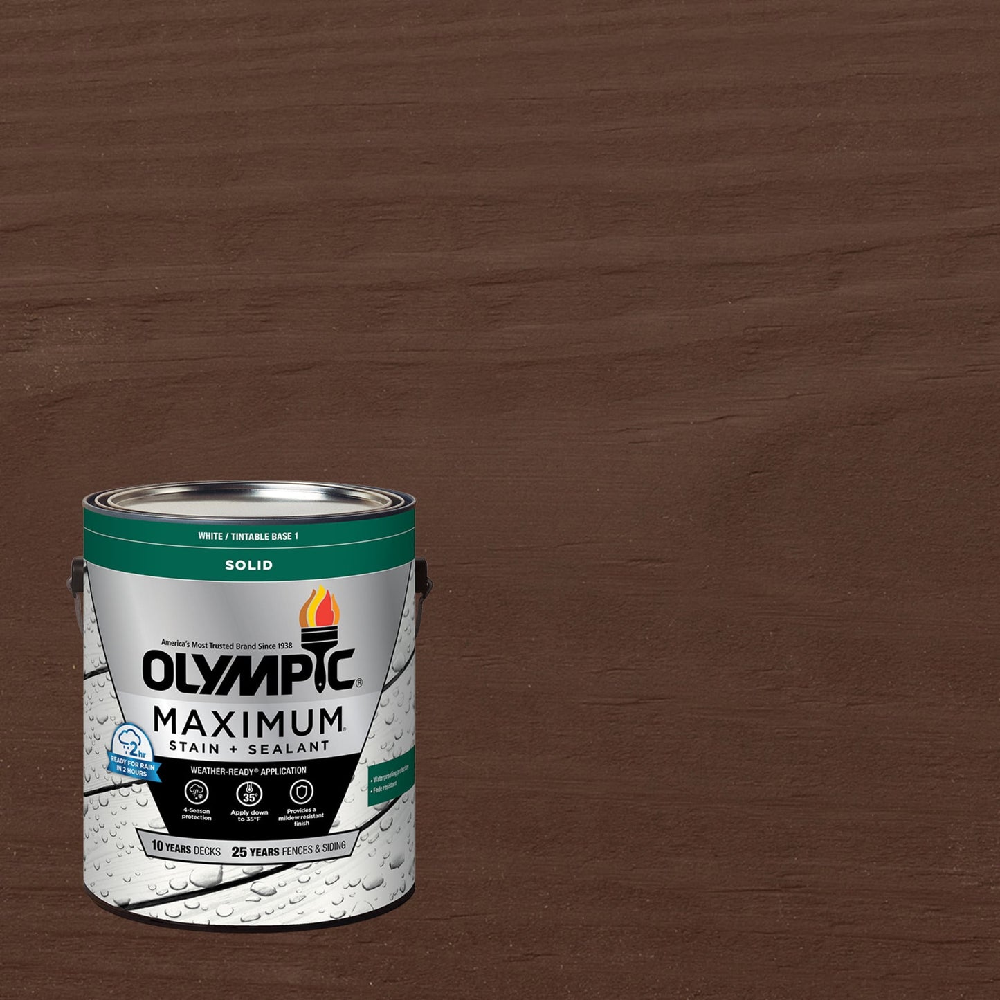 Olympic Maximum 1 Gallon SC-1044 Mahogany Solid Color Exterior Stain and Sealer in One