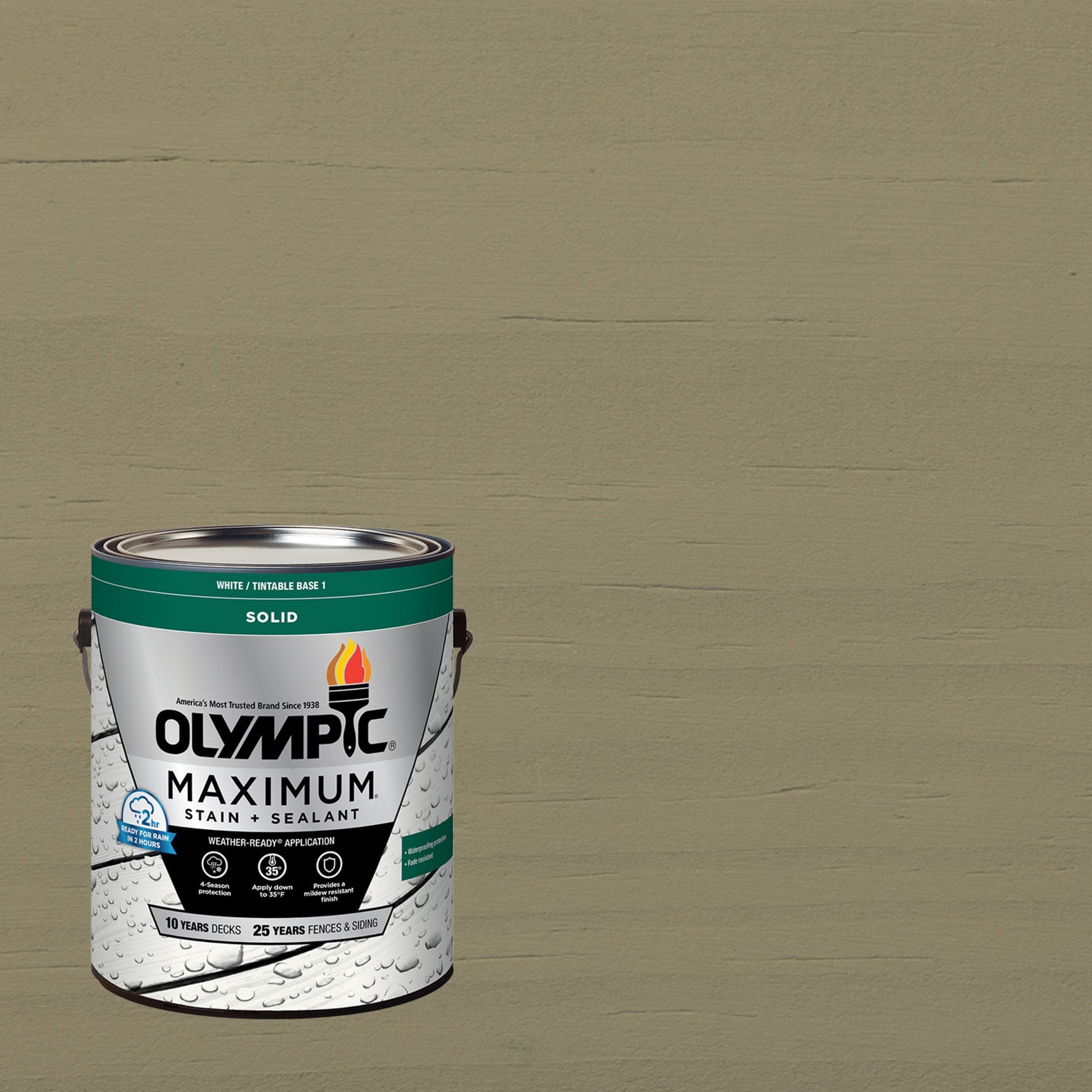 Olympic Maximum 1 Gallon SC-1047 Monterey Gray Solid Color Exterior Stain and Sealer in One