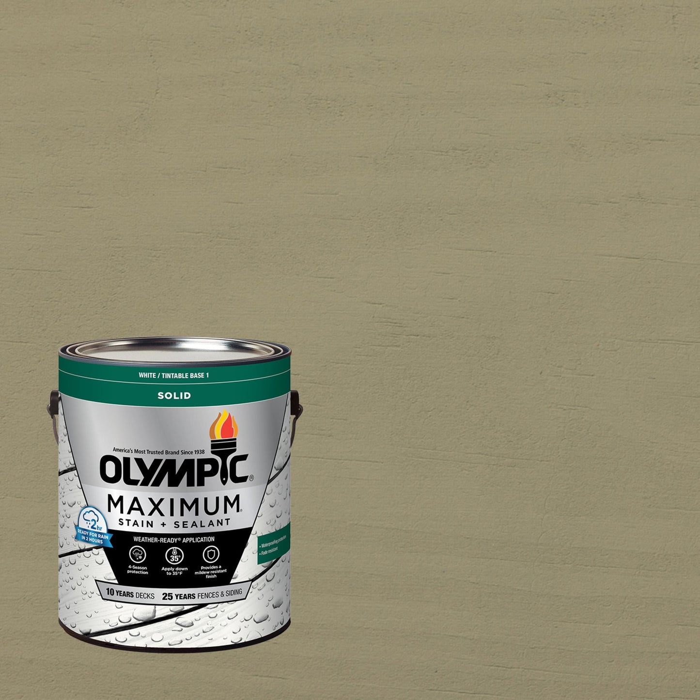 Olympic Maximum 1 Gallon SC-1049 Mullion Gray Solid Color Exterior Stain and Sealer in One