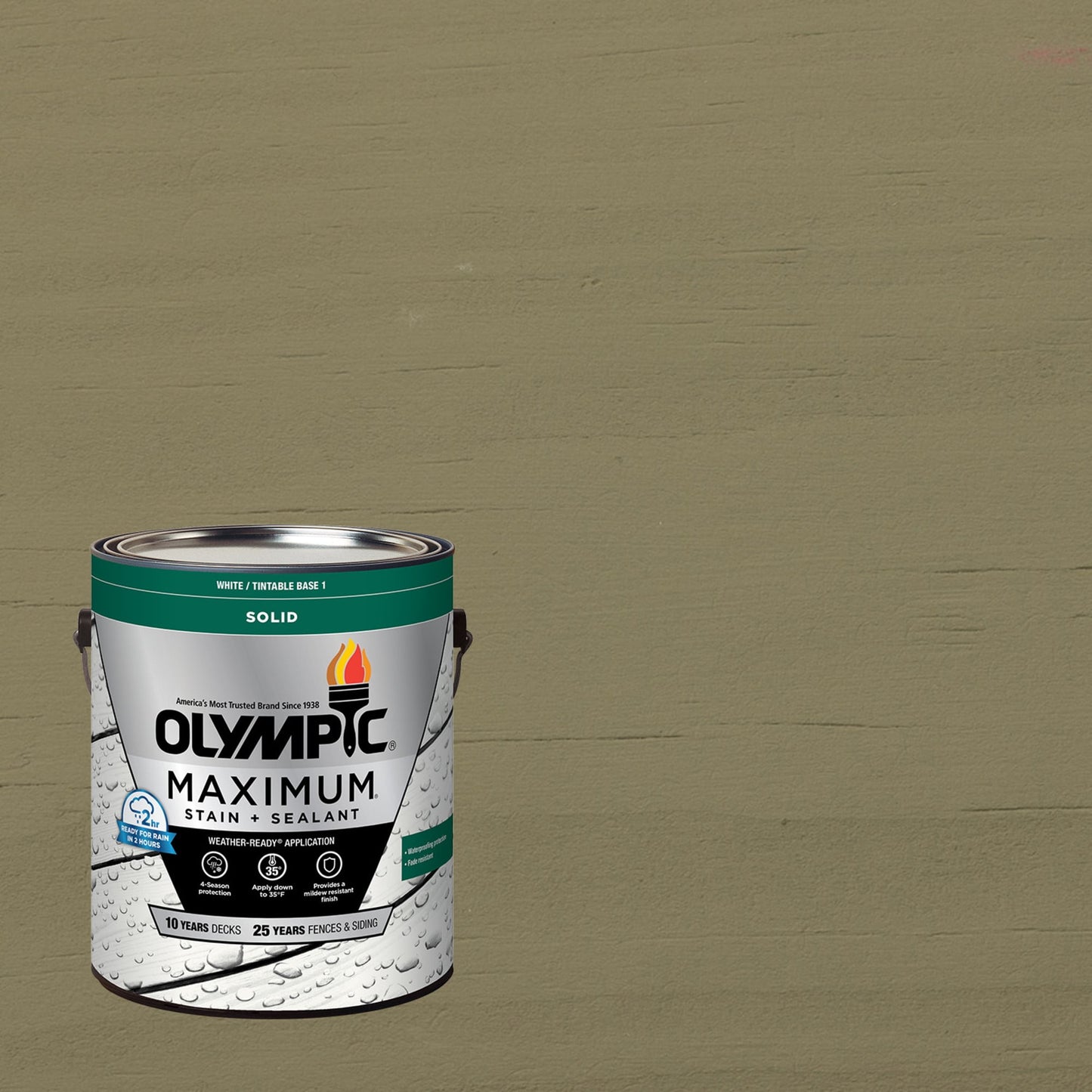 Olympic Maximum 1 GallonSC-1024 Dark Ash Solid Color Exterior Stain and Sealer in One