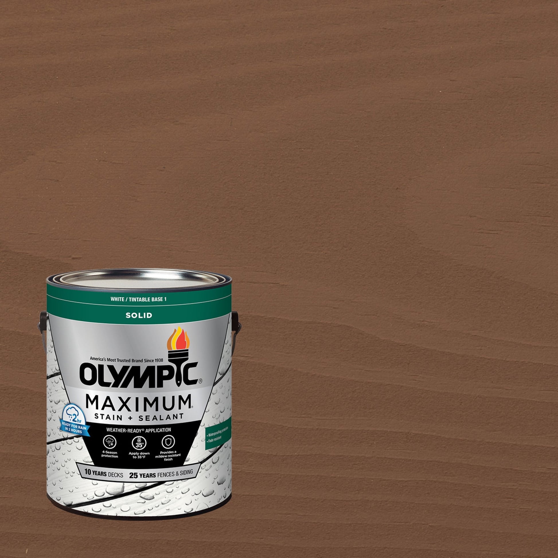 Olympic Maximum 1 GallonSC-1089 Woodchuck Solid Color Exterior Stain and Sealer in One