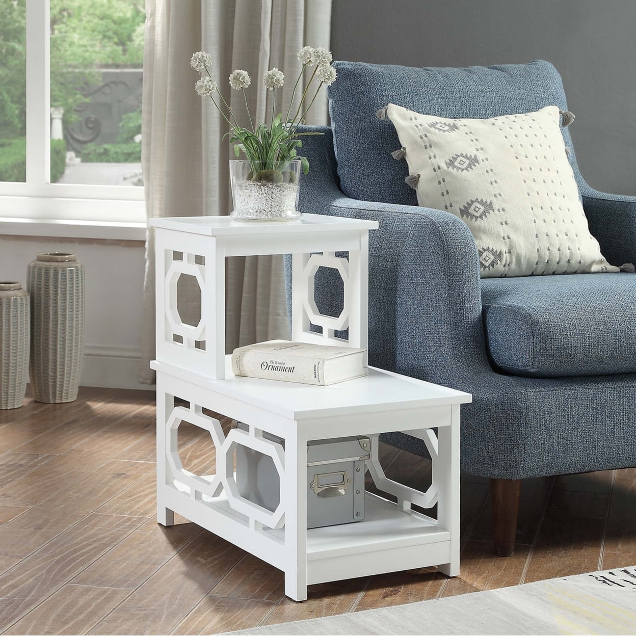 Convenience Concepts Omega 2 Step Chairside End Table, Multiple Finishes